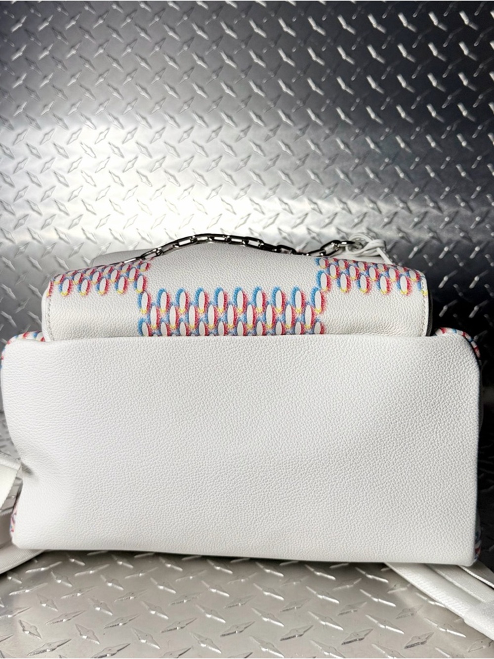 Louis Vuitton Limited Edition Virgil Damier Spray Racer Backpack in White - Picture 5 of 11